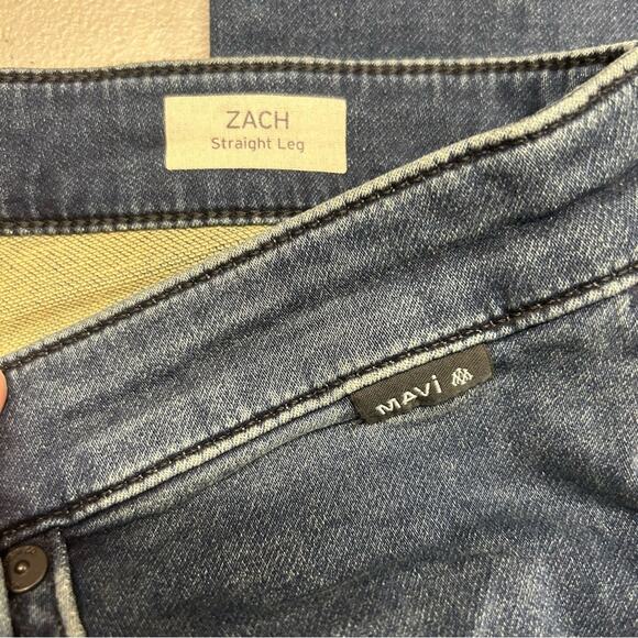 Mavi Athletic Denim Blue Jean Pants Zach Straight Leg Men Size 35 Made in Turkey - Picture 3 of 9
